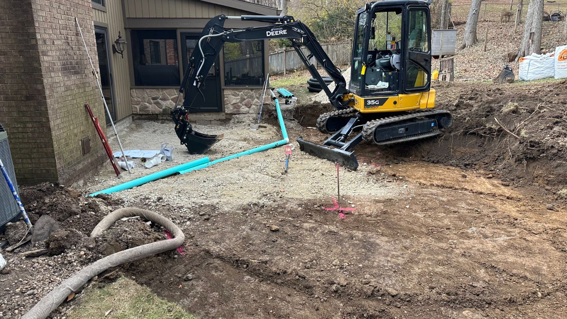 yard grading backhoe