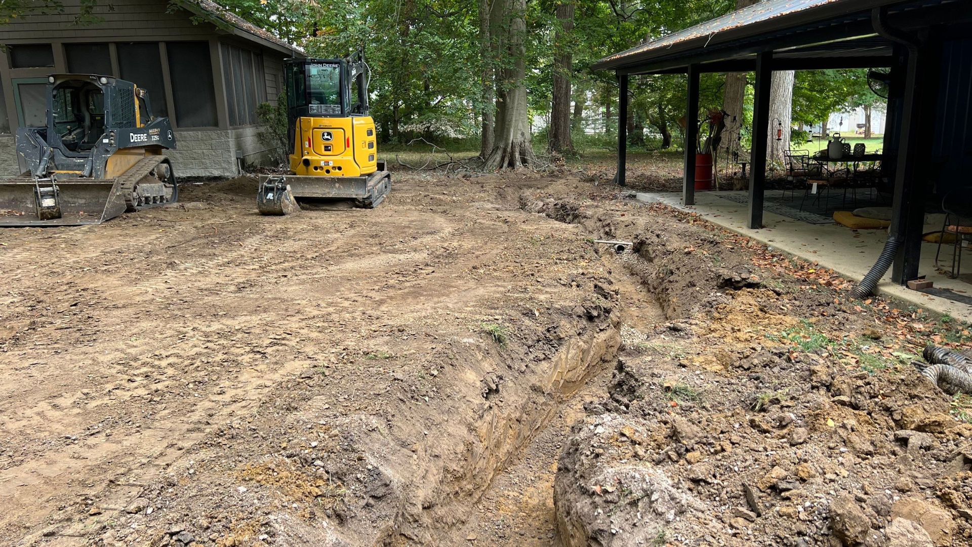yard grading excavator