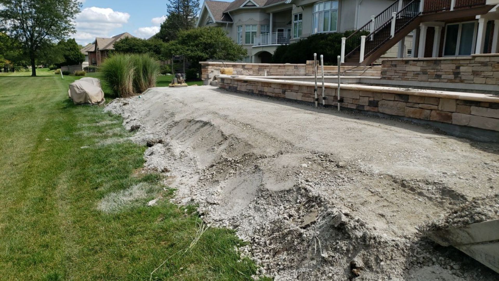 yard grading pool patio